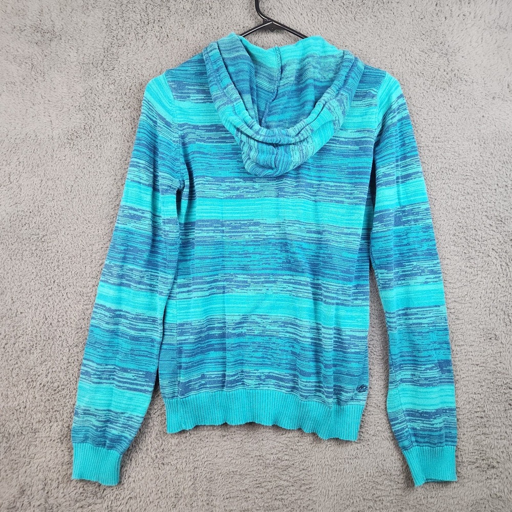 Vintage Billabong Striped Hoodie Womens Large 90s Jacket Surf Skater Broke Zip - Picture 2 of 9